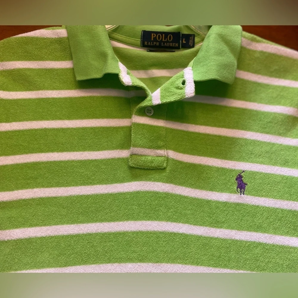 VTG Ralph Lauren Lime Terry Cloth Beach Polo